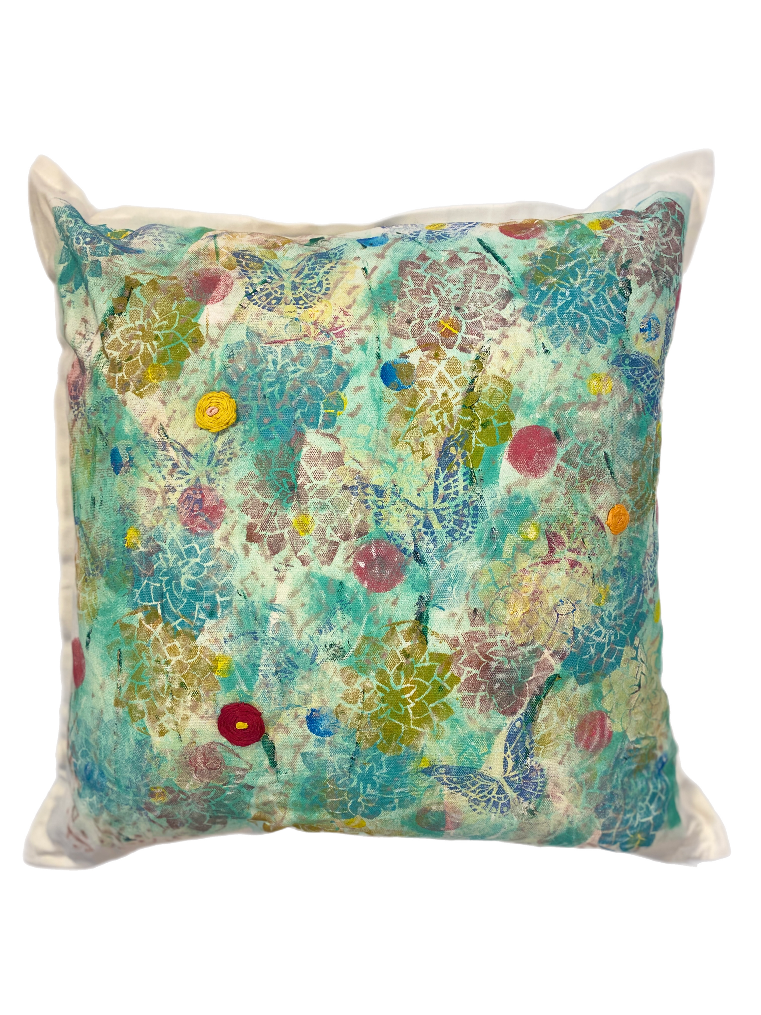 TENA'S GARDEN THROW PILLOW — the printing block